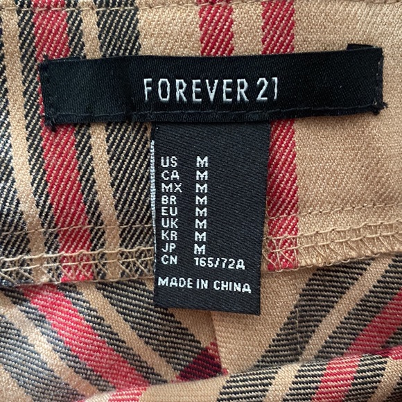 Plaid mini skirt with suspenders. Forever 21, size M - Picture 2 of 3